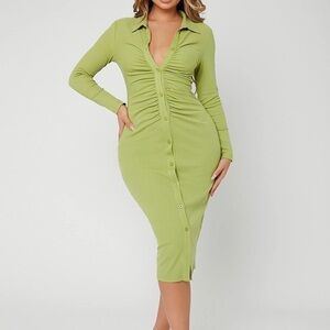 SHEIN Green Midi Dress